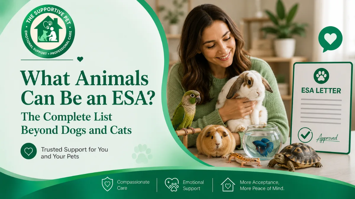 What Animals Can Be an ESA? The Complete List Beyond Dogs and Cats